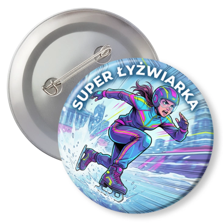 przypinkaSuper Łyżwiarka w pędzie