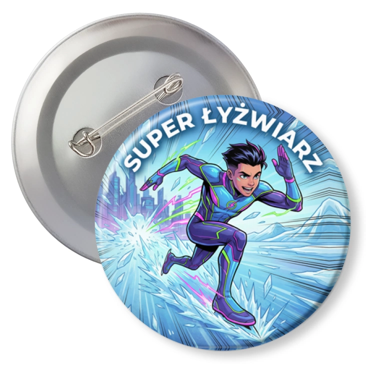 przypinkaSuper Łyżwiarz w pędzie