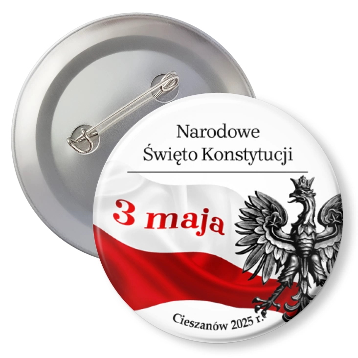 przypinka z agrafką Święto 3 maja Cieszanów 2025