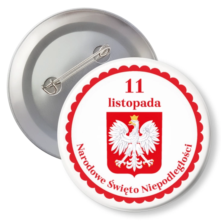 przypinkaŚwięto Niepodległości 11 listopada z godłem