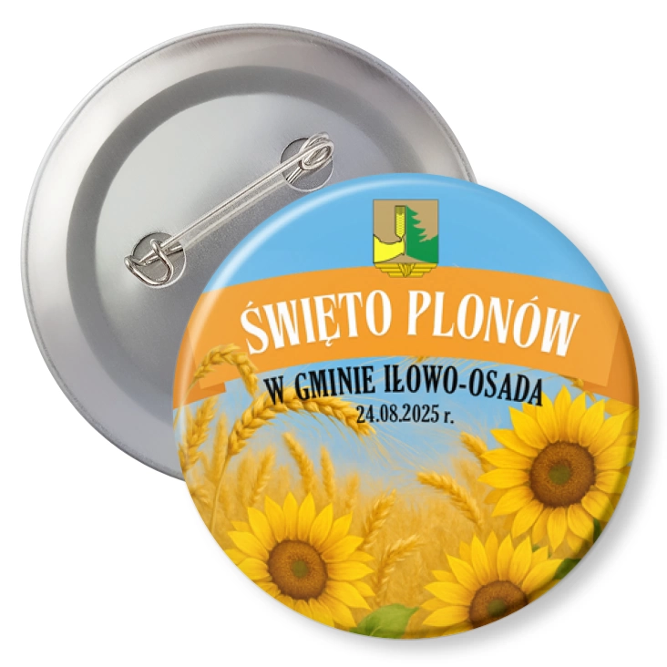 przypinka z agrafką Święto Plonów w gminie Iłowo-Osada