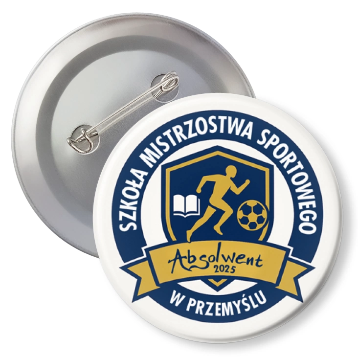 przypinka z agrafką Szkoła Mistrzostwa Sportowego w Przemyślu Absolwent 2025