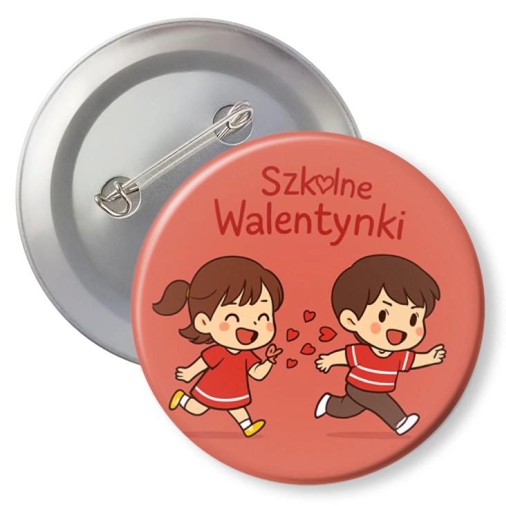 przypinka z agrafką Szkolne Walentynki