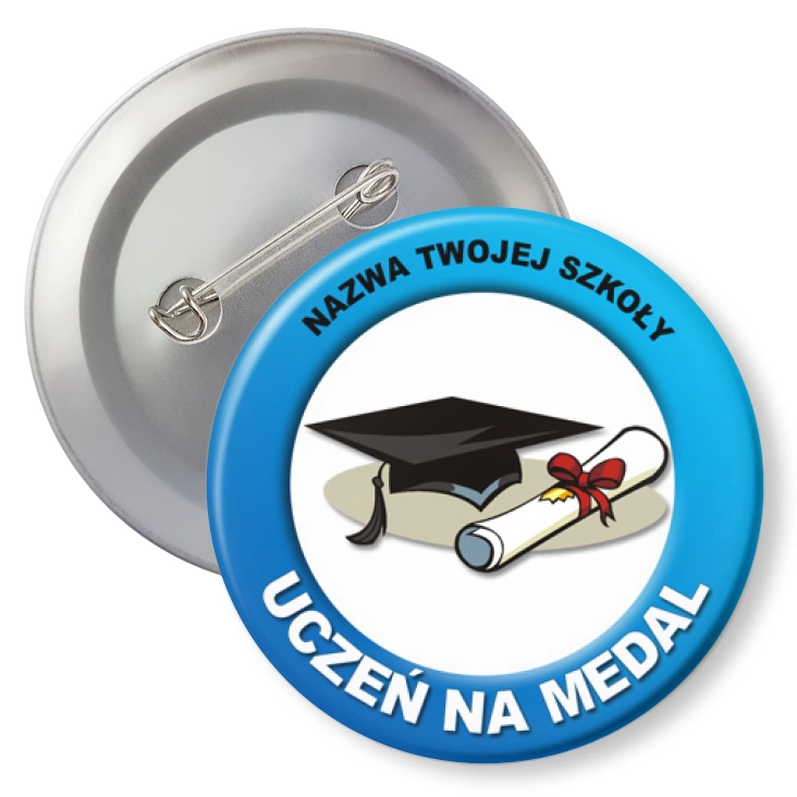 przypinkaUczeń na medal z biretem i dyplomem