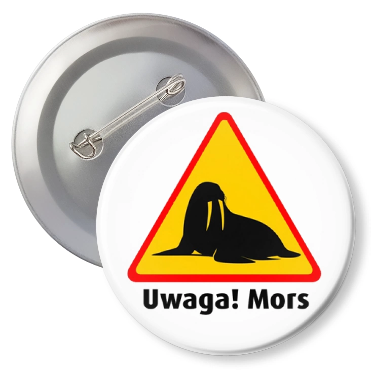 przypinkaUwaga Mors znak drogowy