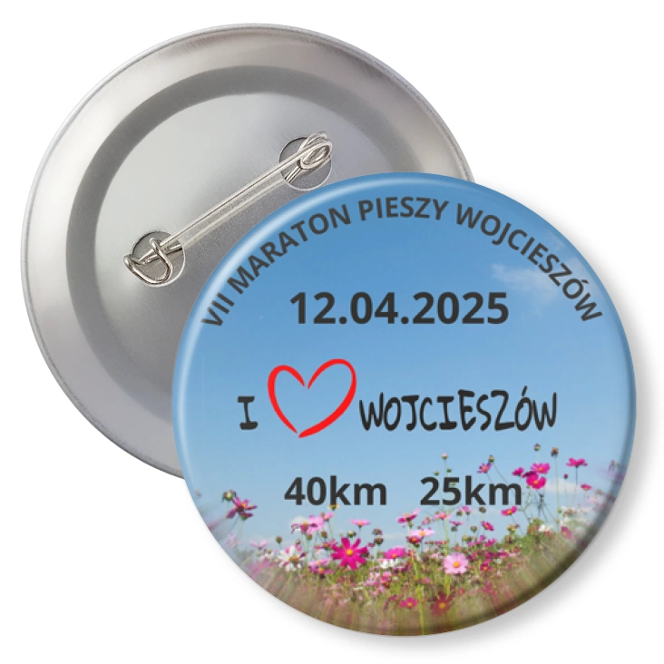 przypinka z agrafką VII Maraton Pieszy Wojcieszów