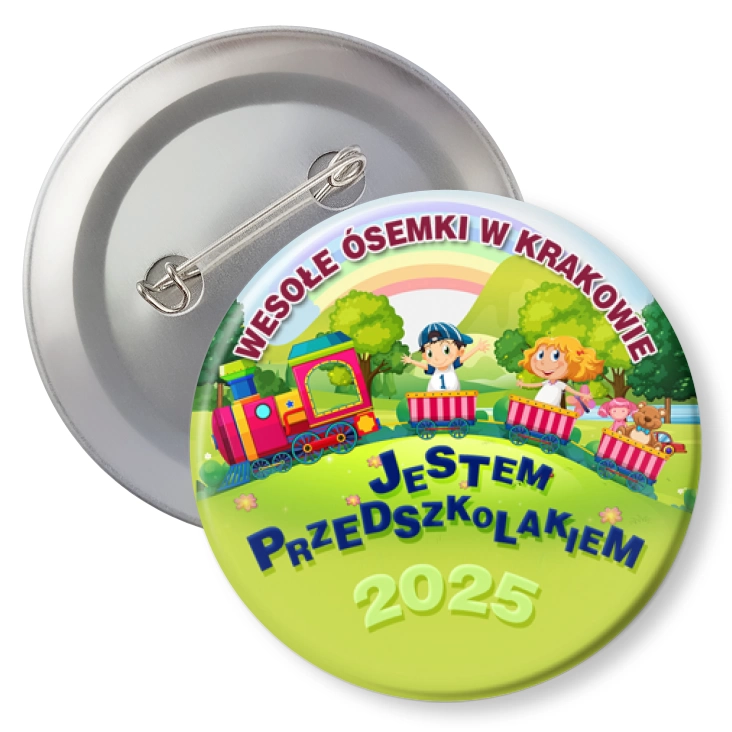 przypinka z agrafką Wesołe Ósemki w Krakowie