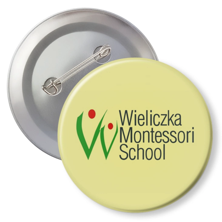 przypinka z agrafką Wieliczka Montessori School