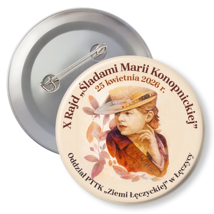 przypinka z agrafką X Rajd Śladami Marii Konopnickiej