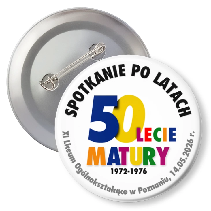 przypinka agrafka XI LO w Poznaniu Spotkanie po 50 latach