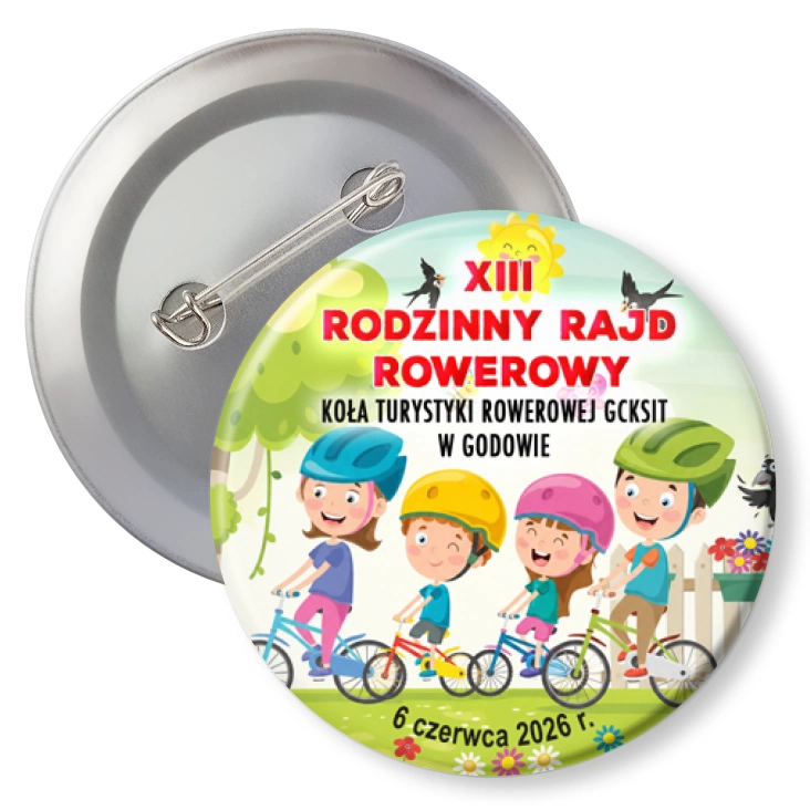 przypinka z agrafką XIII Rodzinny Rajd Rowerowy 2026