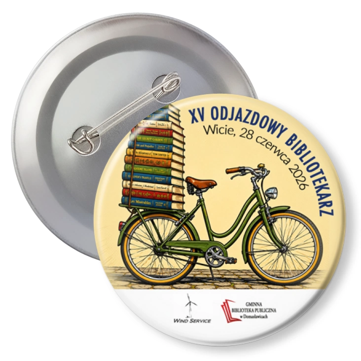 przypinka z agrafką XV Odjazdowy Bibliotekarz Wicie 2026