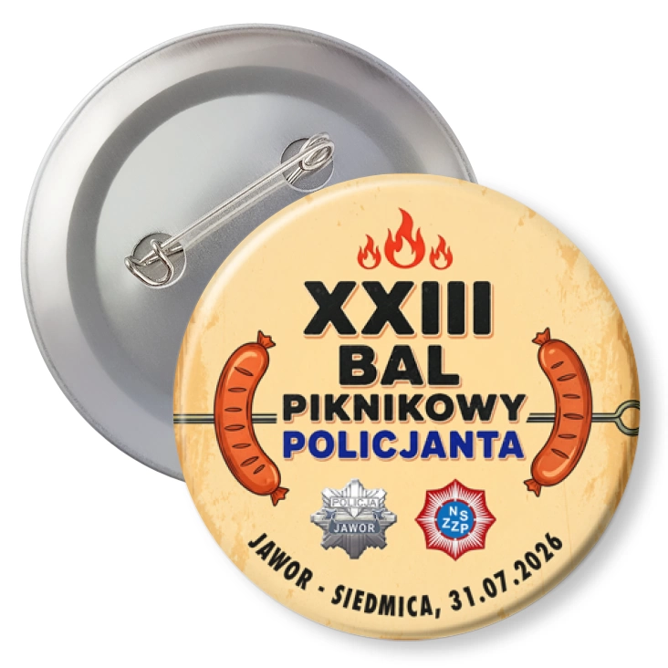 przypinka z agrafką XXIII Bal Piknikowy Policjanta