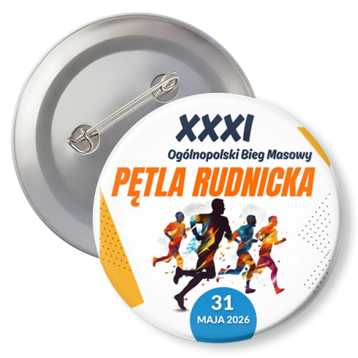 przypinka z agrafką XXXI Bieg Pętla Rudnicka