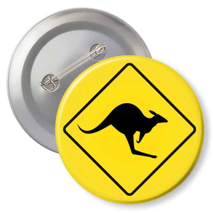 przypinkaZnak uwaga kangur
