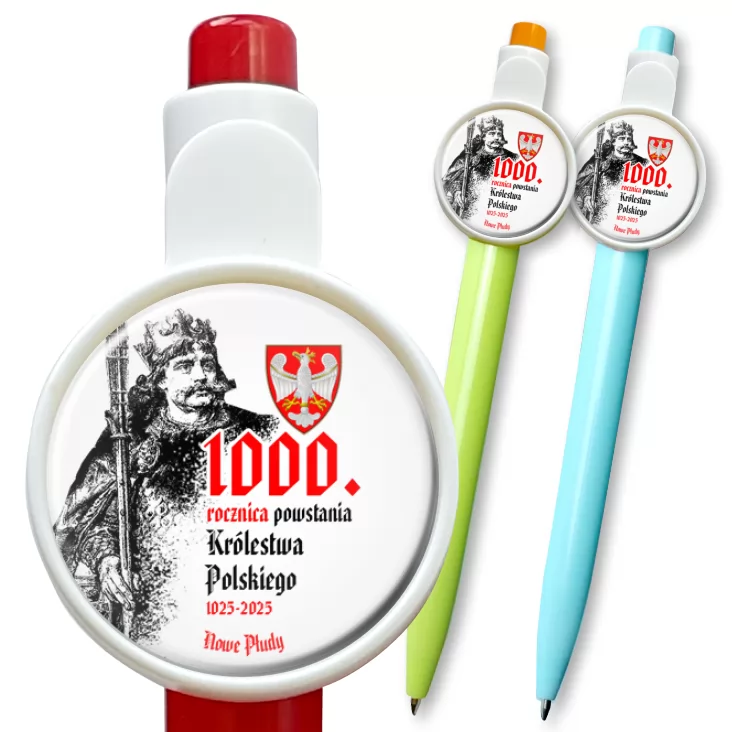przypinka długopis 1000. rocznica powstania Królestwa Polskiego Nowe Płudy
