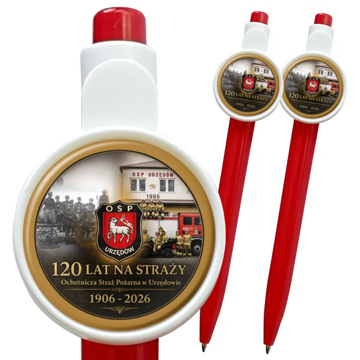 przypinka długopis 120 lat OSP Urzędów