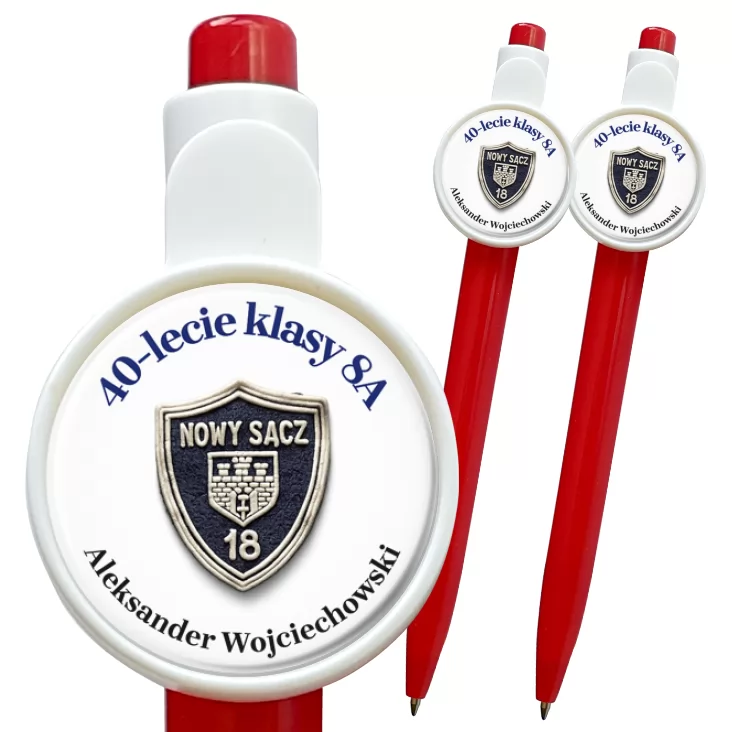 przypinka długopis 40-lecie klasy 8A SP18 Nowy Sącz