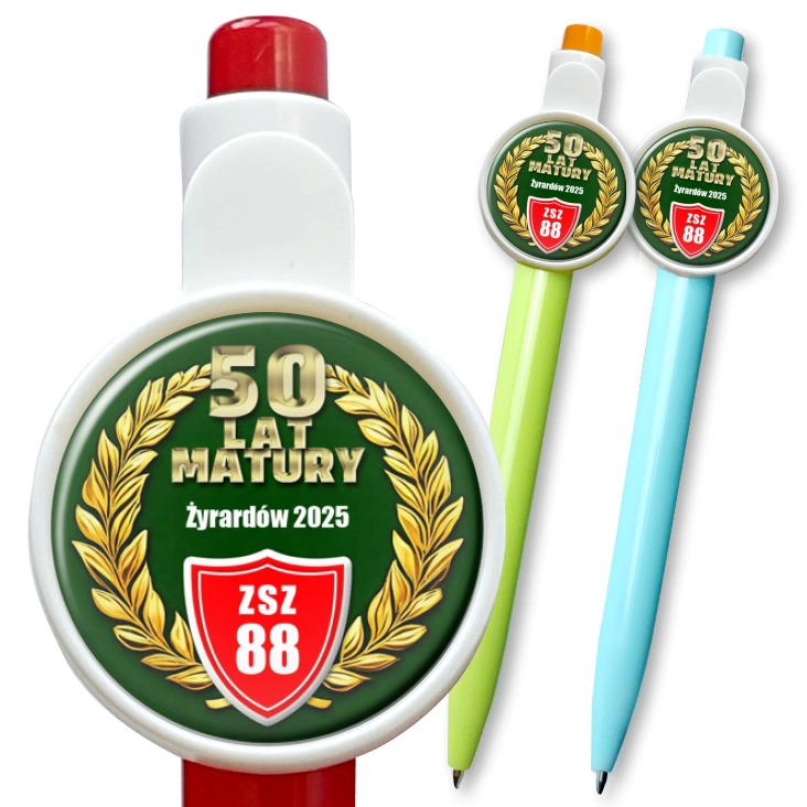 przypinka długopis 50 lat Matury ZSZ 88