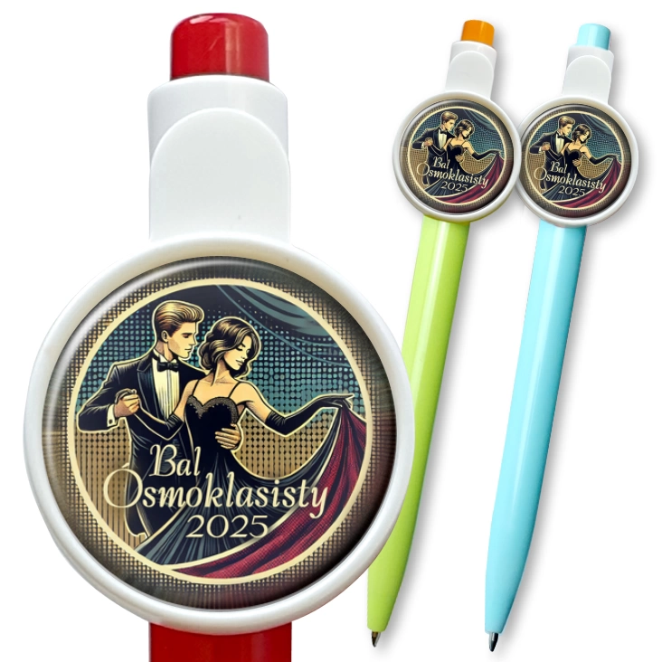 przypinka długopis Bal ósmoklasisty w stylu pop art