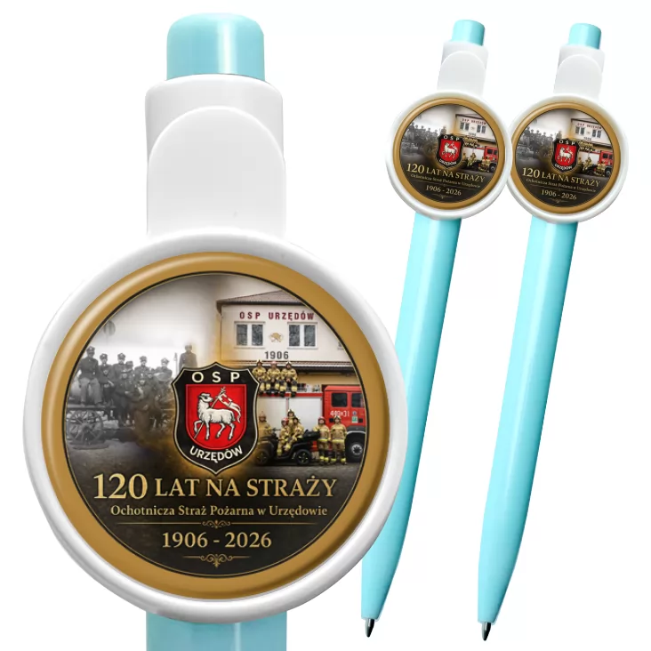 przypinka długopis 120 lat OSP Urzędów