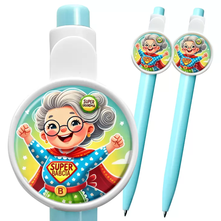 przypinka długopis Babcia superbohaterka
