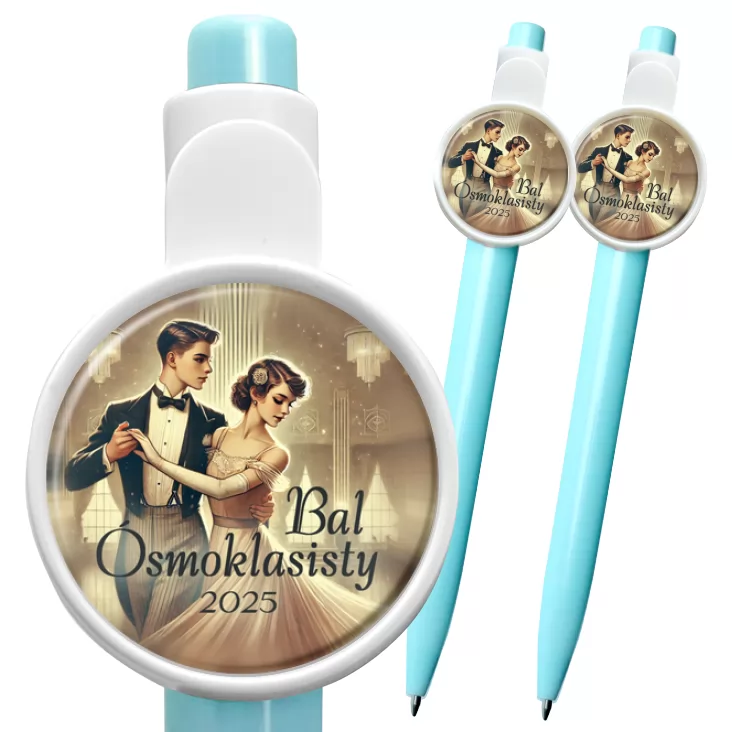 przypinka długopis Bal ósmoklasisty w stylu retro