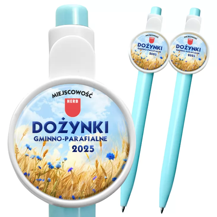 przypinka długopis Dożynki zboże i chabry