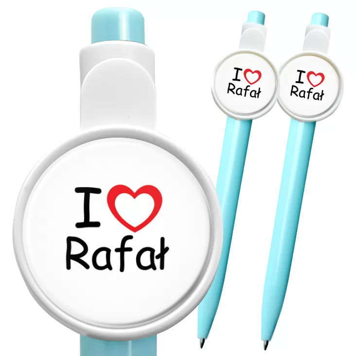 przypinka długopis I love Rafał