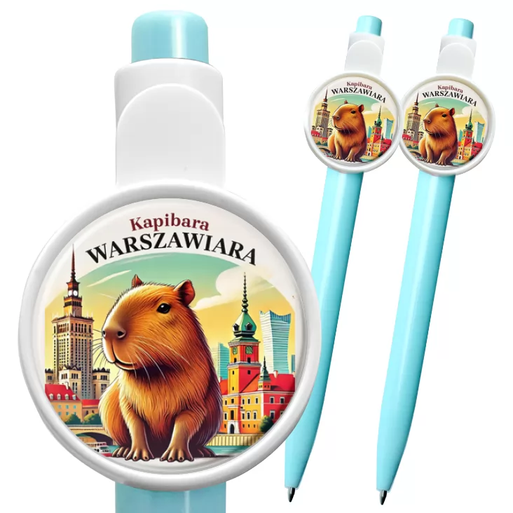 przypinka długopis Kapibara Warszawiara