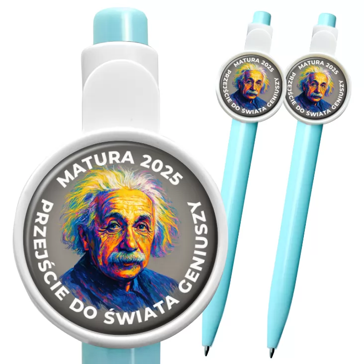 przypinka długopis Matura Einstein przejście do świata geniuszy
