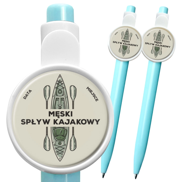 przypinka długopis Męski wypad na spływ kajakowy