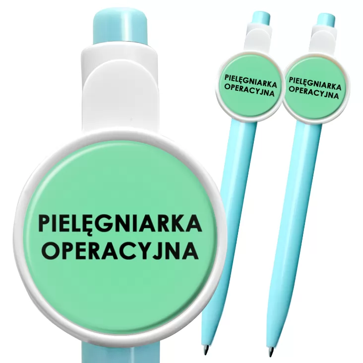 przypinka długopis Pielęgniarka operacyjna czarne litery
