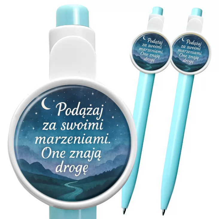przypinka długopis Podążaj za marzeniami