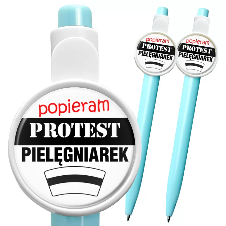 przypinka długopis Popieram protest pielęgniarek