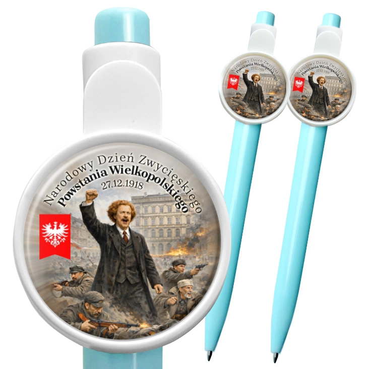 przypinka długopis Powstanie Wielkopolskie Ignacy Jan Paderewski z powstańcami