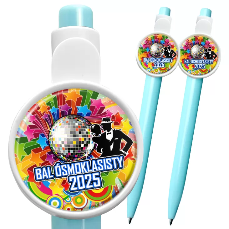 przypinka długopis Bal ósmoklasisty z kulą disco
