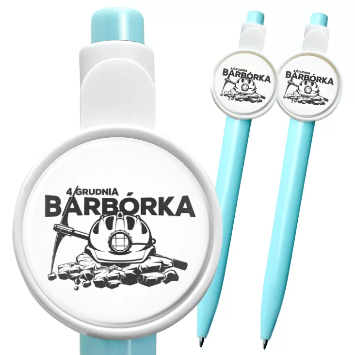 przypinka długopis Barbórka monochromatyczny wzór