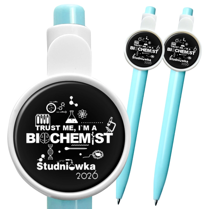 przypinka długopis Studniówka trust me I am biochemist