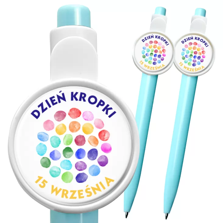 przypinka długopis Dzień kropki kolorowe kropki