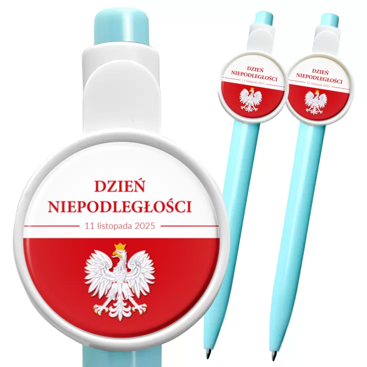 przypinka długopis Dzień Niepodległości Biało-Czerwony z orłem