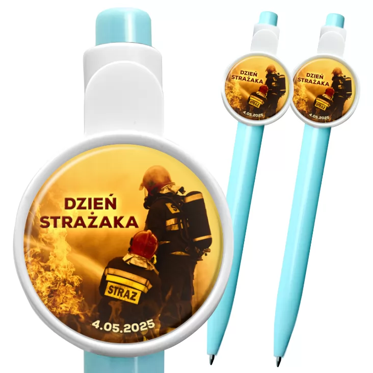 przypinka długopis Dzień Strażaka 4 maja para strażaków