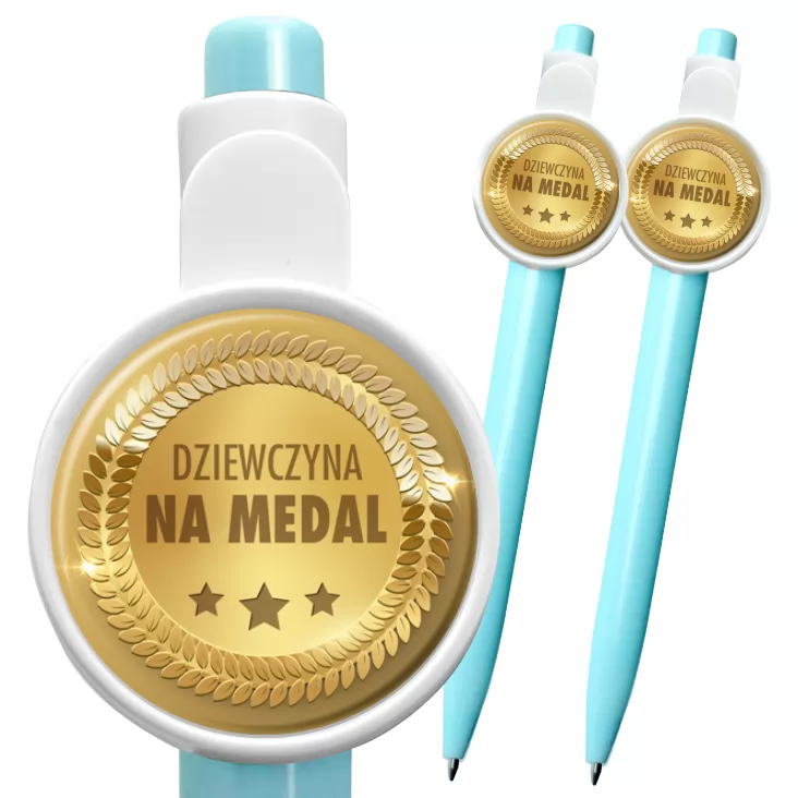 przypinka długopis Dziewczyna na medal