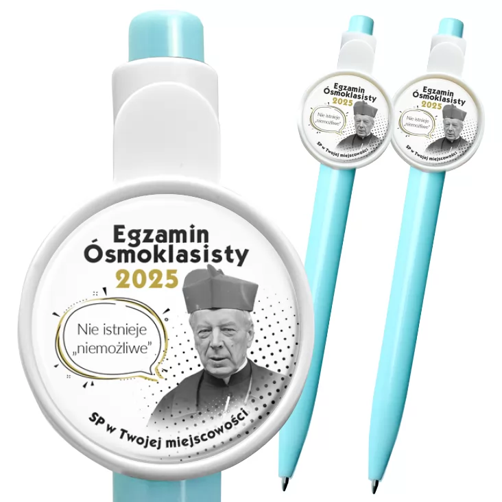 przypinka długopis Egzamin Ósmoklasisty z kardynałem Stefanem Wyszyńskim