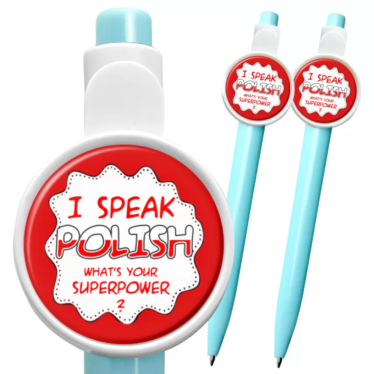 przypinka długopis I can speak polish