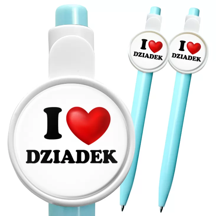 przypinka długopis I love dziadek