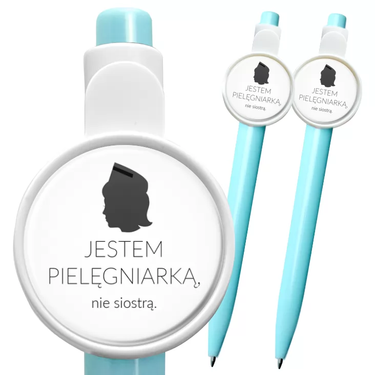przypinka długopis Jestem pielęgniarką nie siostrą