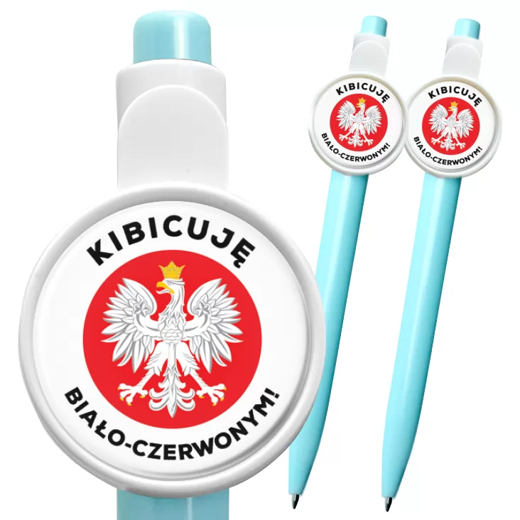 przypinka długopis Kibicuję biało-czerwonym
