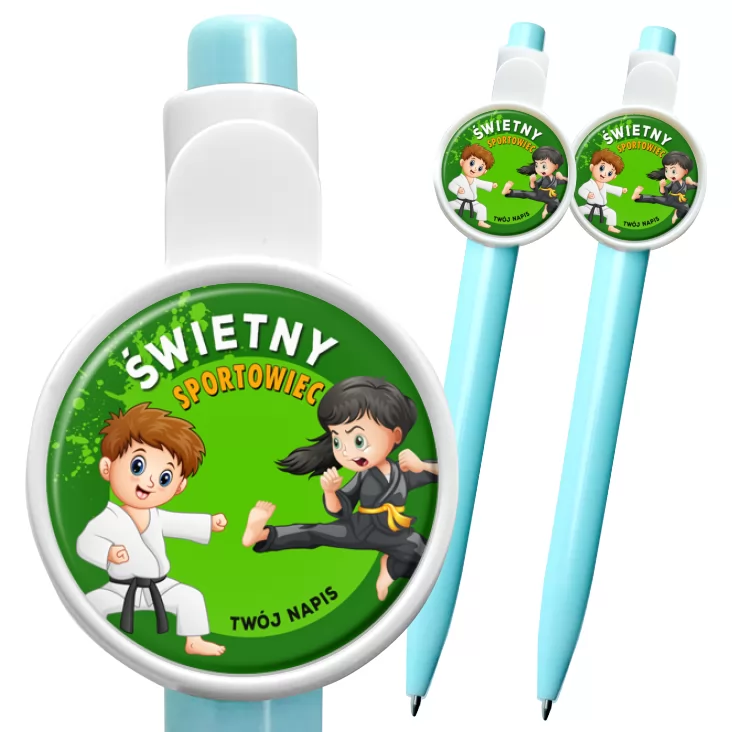 przypinka długopis Kung Fu Świetny sportowiec