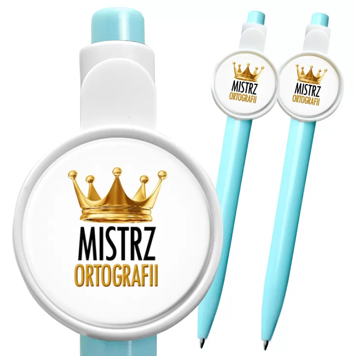 przypinka długopis Mistrz Ortografii w koronie